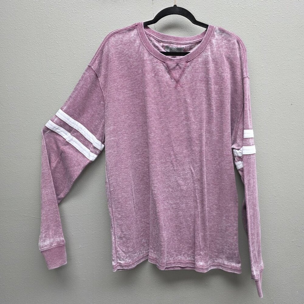 Coconut Creek Shirt Mens 2XL Waffle Thermal Varsity Stripes Long Sleeve